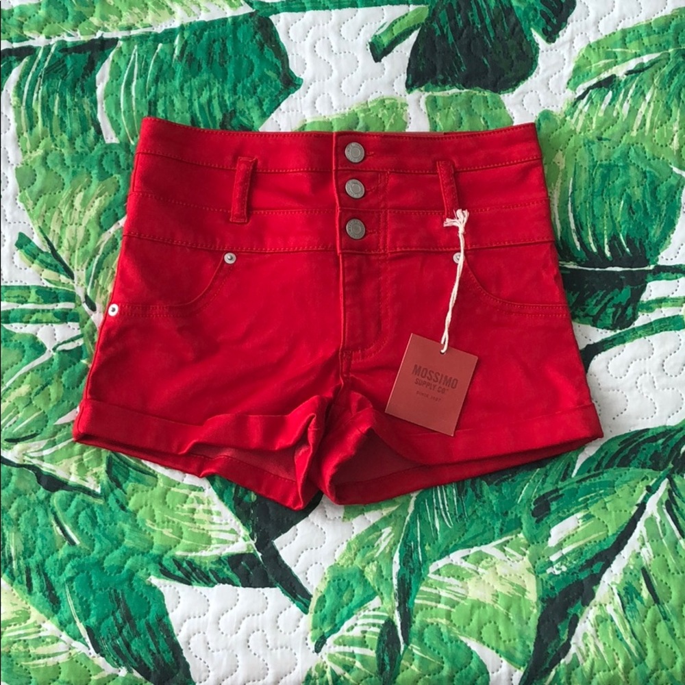 Mossimo Retro Red High Waisted Shorts (0)